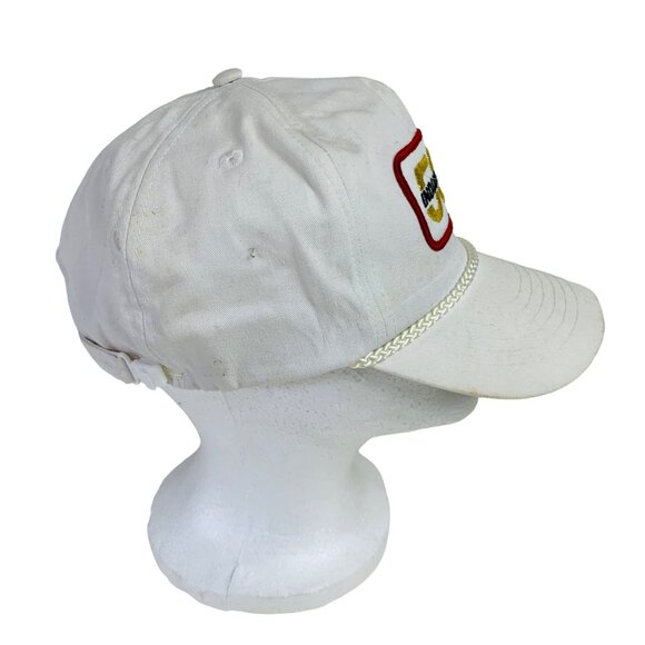 Indianapolis 500 Baseball Cap Anniversary Rope Strapback Hat White Gold 80s VTG - Picture 2 of 11